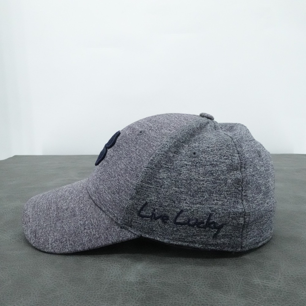 Black Clover Hat Cap Mens S/M Gray Stretch Performance Lucky Clover Golf - Picture 2 of 8
